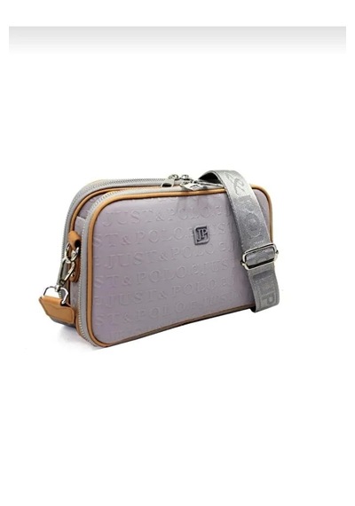 Just Polo Kadın Günlük Kullanıma Uygun Gofraj Baskılı Lüks Omuz Çantası Shoulder Bag Gri