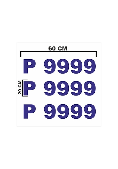 Servis Araçları Plaka Yazı Sticker Tavan-Sağ-Sol 3 Parça