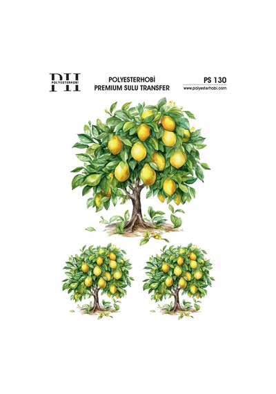 Polyesterhobi Premium Sulu Transfer 25x35 Cm Limon Ağacı Desenli Ps 130