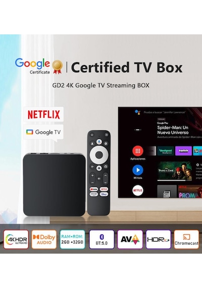 Dcolor Gd2 4k Tv Box Android 12 2gb+32gb Google Netflix L1 Sertifikalı Trt Bandollü Tv Kutusu