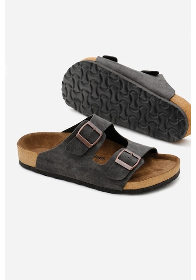 Tonny Black Poli Taban Çift Tokalı Ayarlamalı Unisex Füme Terlik Tbacr928 Füme