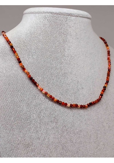 Akik Taşı 2.5mm Kolye (Sabit Klipsli) Altın