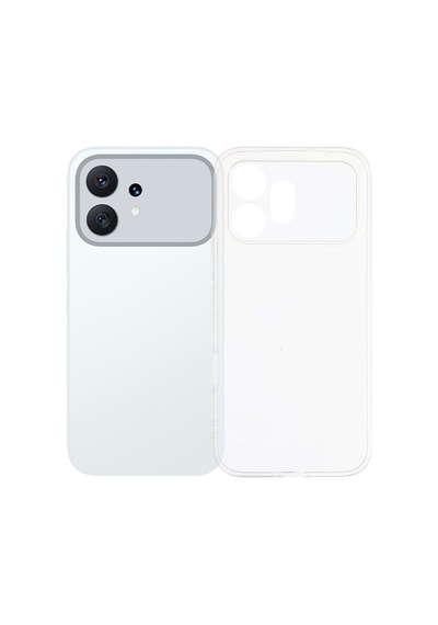 Honor 600 Uyumlu Kamera Korumalı Silikon Arka Kılıf Beyaz