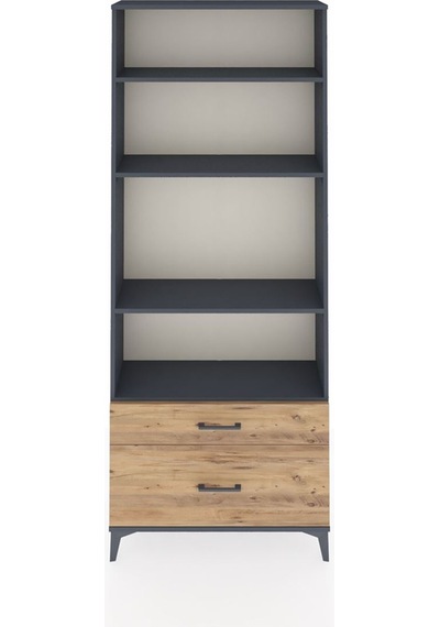 Arges Dolap 4 Raflı 2 Çekmeceli 88x30x221 Antrasit-çam Antrasit