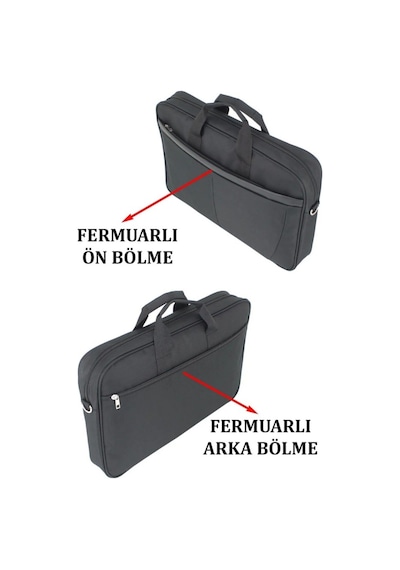 Case Club 2117 Büyük Boy 17,3 Inç Laptop Evrak Çantası Siyah