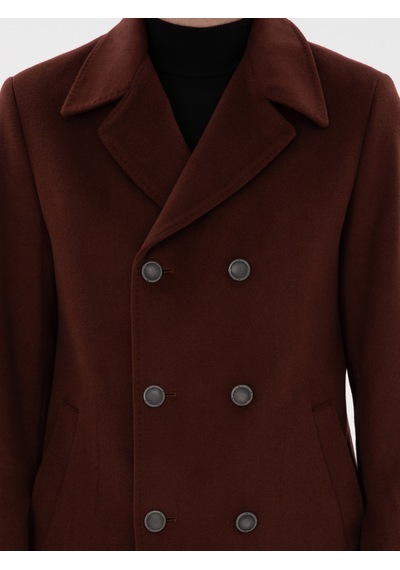 Cacharel Pas Slim Fit Yün Karışımlı Kaşe Kaban Kahverengi