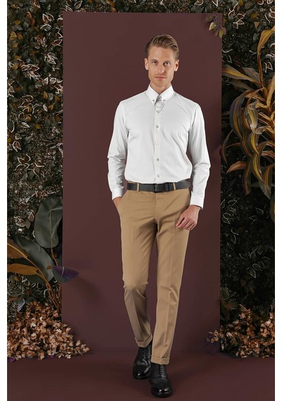 Efor P 1137 Slim Fit Taba Klasik Pantolon Taba