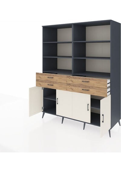 Kronos Gardrop 8 Raflı 4 Çekmeceli 4 Kapaklı 176x59x221 Antrasit-aytaşı/çam Aytaşı/çam Kronos Gardrop 8 Raflı 4 Çekmeceli 4 Kapaklı 176x59x221 Antrasit-aytaşı/çam Aytaşı/çam