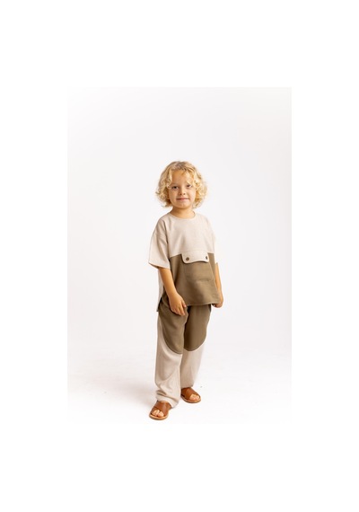 Oliven The Kid İki Renkli Keten Erkek Çocuk Pantolon Caramel Caramel Kahverengi Oliven The Kid İki Renkli Keten Erkek Çocuk Pantolon Caramel Caramel Kahverengi