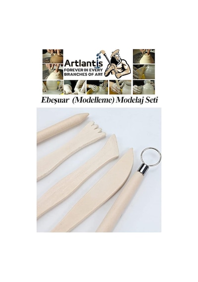 Ebeşuar Seti 5 Li 15 Cm 1 Paket Ahşap Modelaj Modelleme Aletleri Seramik Kil Ve Heykel Modelaj Kalemi
