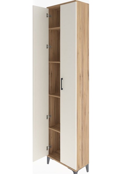 Arges Dolap 4 Raflı 2 Kapaklı 60x30x243 Çam-aytaşı Çam