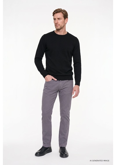 AC&Co / Altınyıldız Classics Slim Fit Dar Kesim Pamuklu Esnek Chino Erkek Pantolon Antrasit