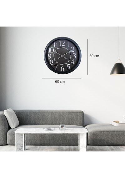 Black Legacy 60 X 60 Cm Metal Duvar Saati Siyah