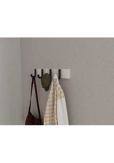 Hepsi3boyutlu Modern Duvar & Kapı Baston Askılık - 4 Adet Siyah J Askılık - Model No : 6 Siyah
