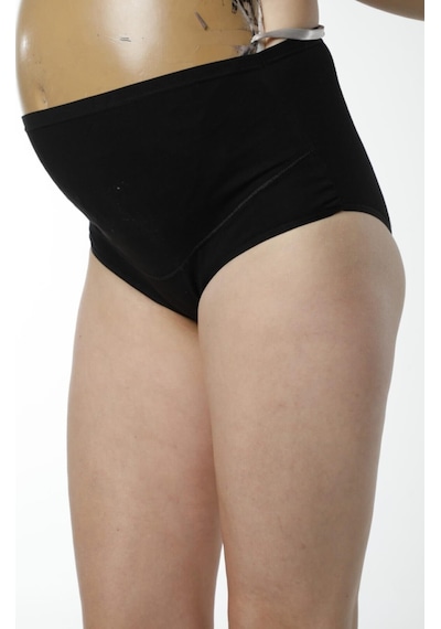 Hmd Underwear Kadın Siyah Pamuklu Yüksel Bel Hamile Lohusa Külot & Rahat Doku Hmd1413 Siyah
