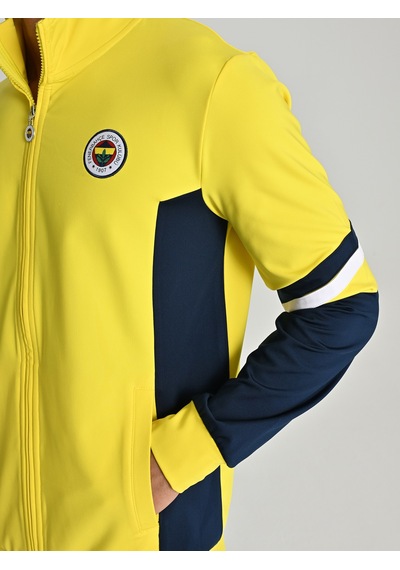 Fenerium Erkek Trıbun Diyagonal Detaylı Sweat Sarı