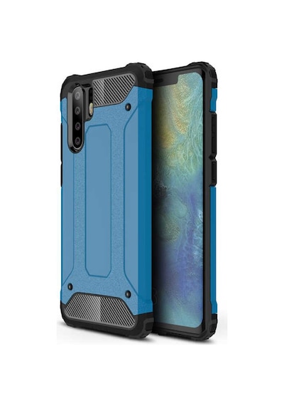 Noktaks - P30 Pro Uyumlu - Kılıf Çift Katman Zırh Tank Crash Military Kapak - Mavi Mavi
