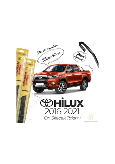 Toyota Uyumlu Hilux Ön Silecek Takımı 2016-2021 İnwells Hibrit