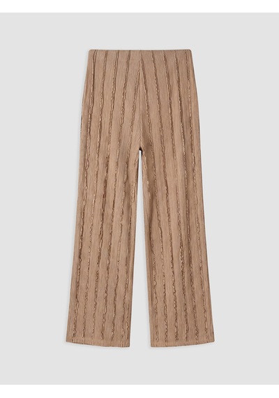 Lcw Comfort Bej Beli Lastikli Dokulu Kadın Pantolon