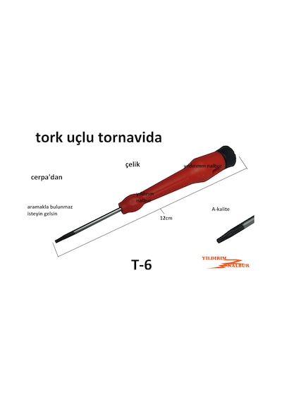 Tork Tornavida T6 Altıgen Tornavida T6 Elektronikçi Tornavida