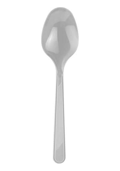 Plastik Gümüş Gri Renk Kaşık - Parti Davet Piknik Çorba Yemek Kaşığı - 18 Cm. - 25 Adetlik 3 Paket