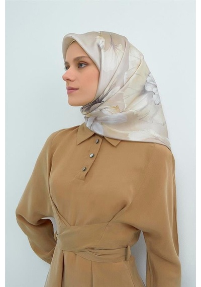 Armine İpek Eşarp 2026 Yaz - 9505-84 Taş Gri Sura