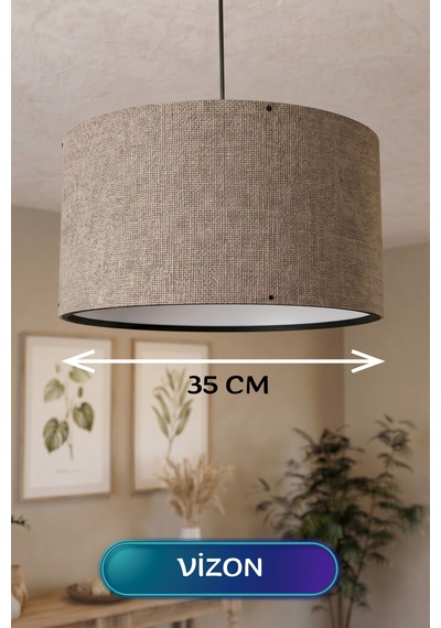 Vizon Kumaş Başlıklı Sarkıt Avize 35 Cm Çokrenkli