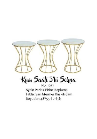 Brc Kum Saati Zigon Beyaz Mermer Desen Metal Transmisyon Çelik Go