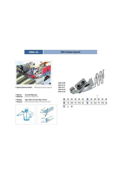 Çift Arabiye Aparatı 30x15mm / Uma-34