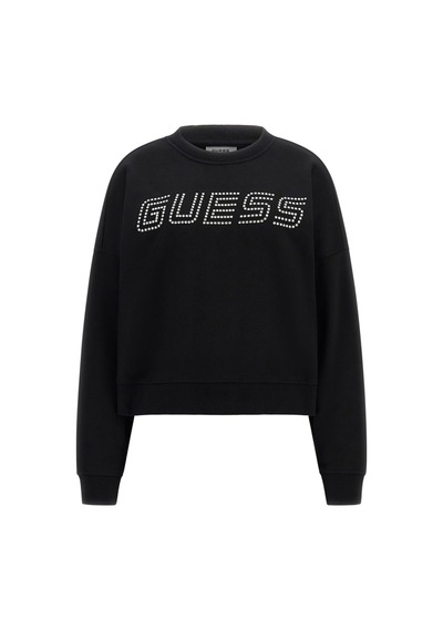 Guess Kadın Cecılıa Cn Önü Logolu Sweatshirt - Siyah Siyah