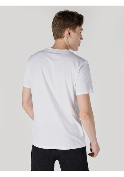 Colin's Colins Regular Fit Bisiklet Yaka Baskılı Beyaz Erkek Kısa Kol Tişört Cl1064710 Beyaz