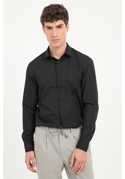 Dufy Siyah Klasik Yaka Regular Fit Erkek Gömlek-26234 SİYAH