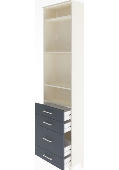 Arges Dolap 4 Raflı 4 Çekmeceli 60x30x243 Aytaşı-antrasit Aytaşı