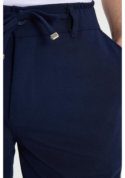 Tudors Erkek Slim Fit Dar Kesim Beli Lastikli Bağcık Detaylı Lacivert Pantolon-41666 Tudors Erkek Slim Fit Dar Kesim Beli Lastikli Bağcık Detaylı Lacivert Pantolon-41666