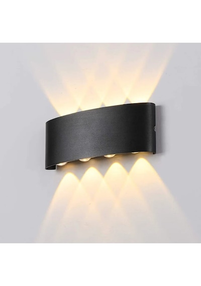 15 W İki Yönlü Led Duvar Aplik - Gün Işığı 3000k - Siyah - Ip44 - Ct-8013g