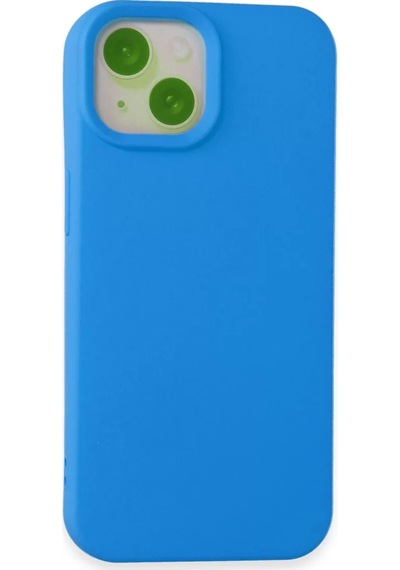 Newface Apple İphone 15 Kılıf Nano İçi Kadife Silikon - Mavi