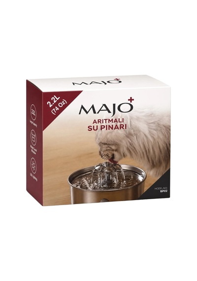 Majo Paslanmaz Çelik Kedi Su Çeşmesi Papatya 2.2 Lt