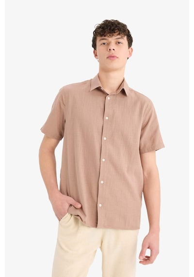 DeFacto %100 Pamuk Regular Fit Polo Yaka Yazlık Kısa Kollu Gömlek D8613AX25SMBN300