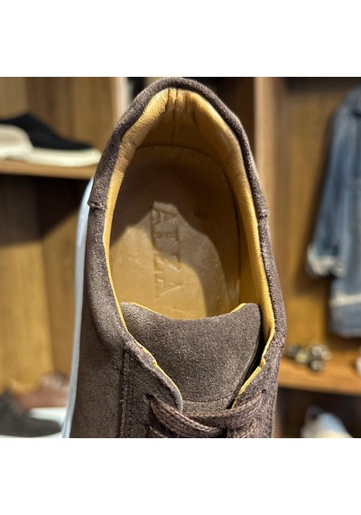 Alza %100 Hakiki Deri Erkek Sneaker Günlük Rahat Ve Şık Ayakkabı - Kahverengi Süet