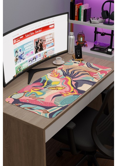 Kumaş Kaymaz Dikişli Kauçuk Oyuncu Mousepad V4 - 90x40 Xxl Gaming Mouse Pad Fare Altlığı