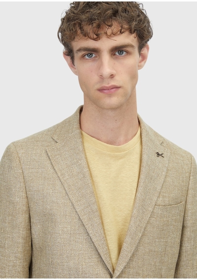 Ramsey Açık Sarı Shirt Shoulder Slim Fit Yün Karışımlı Ceket