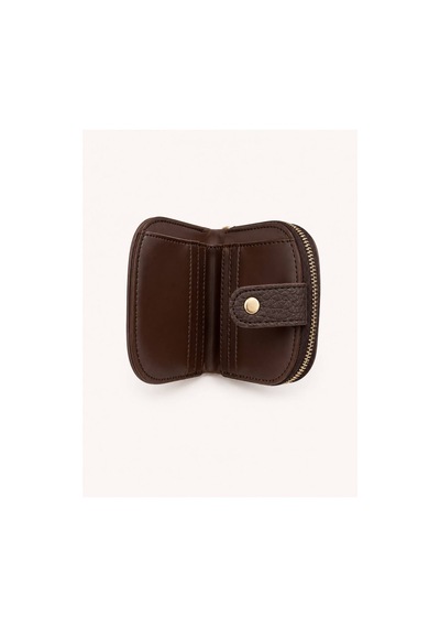 Passtell Kadın Küçük Boy Oval Model Fermuarlı Minimalist Cüzdan 11 10 Cm Kahverengi Kahverengi