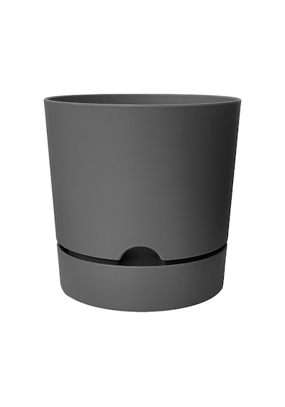 Begonya Saksı Tabaklı Drenajlı Mat Plastik Çiçek Saksısı 1 Adet, 3,3 Litre, 18cm, Gri Diğer