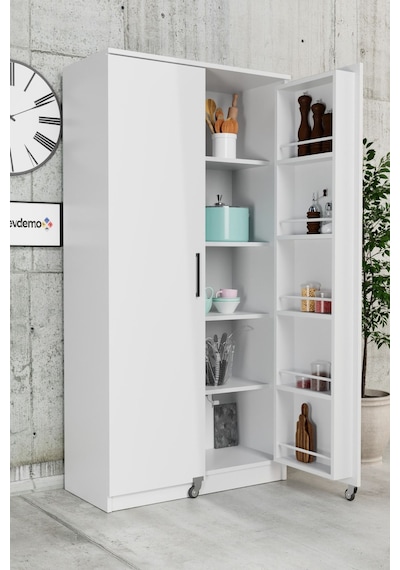 Evdemo Eva 2 Kapaklı Erzak Kiler Dolabı Beyaz