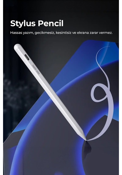 Ven-dens Vd-sp004 Apple Uyumlu iPad Ve Android Uyumlu Manyetik Tablet Kalemi, Type-c Şarjlı, Metal Gövde, Beyaz