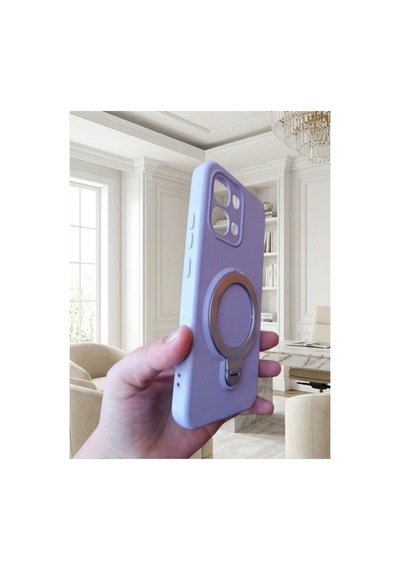 Oppo A6 Pro İle Uyumlu 360 Derece Dönebilen Kalın Metal Magsafe Halka Stantlı İçi Kadife Korumalı Ultra Lüx Premium Silikon Kılıf LİLA Oppo A6 Pro İle Uyumlu 360 Derece Dönebilen Kalın Metal Magsafe Halka Stantlı İçi Kadife Korumalı Ultra Lüx Premium Silikon Kılıf LİLA