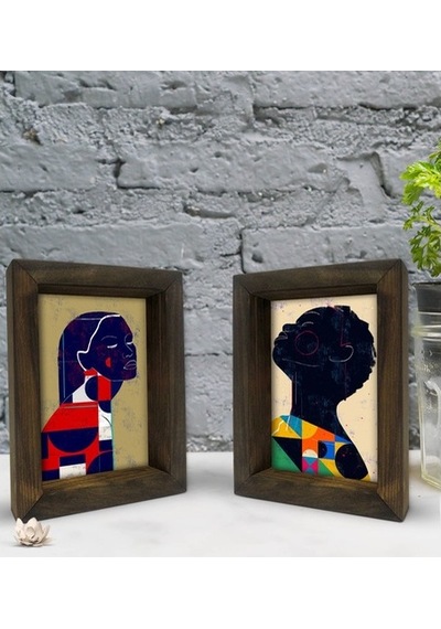 Bk Gift Dekoratif 2'Li Doğal Masif Ahşap Çerçeve 15X20Cm-13