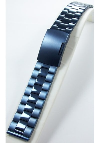 20Mm Lacivert Metal Saat Kordonu Çelik Kolçak 1Kalite Metal Kayış
