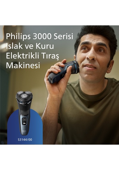 Philips 3000 Serisi Islak&kuru Tıraş Makinesi, 5 Yönde Dönen Başlıklar, Hassas Düzeltici, S3144/00
