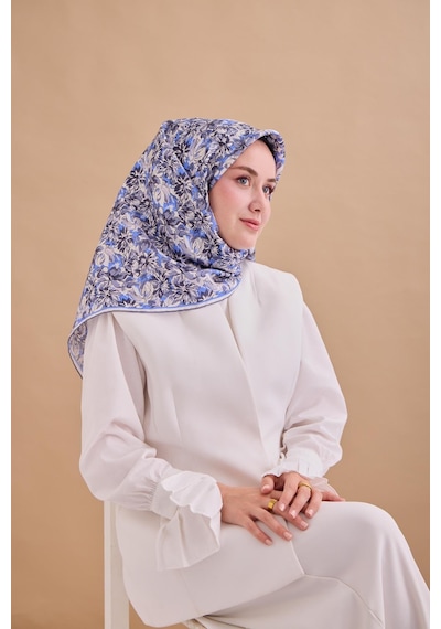 Silk Home Twill İpek Eşarp 11477-54 Ekru, Antrasit, Metalik Gri, Gümüş, Mavi